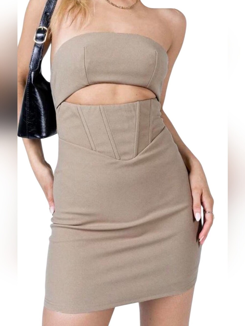 Princess Polly corset-style mini dress In Tan